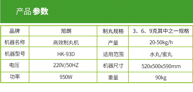 中藥制丸機參數